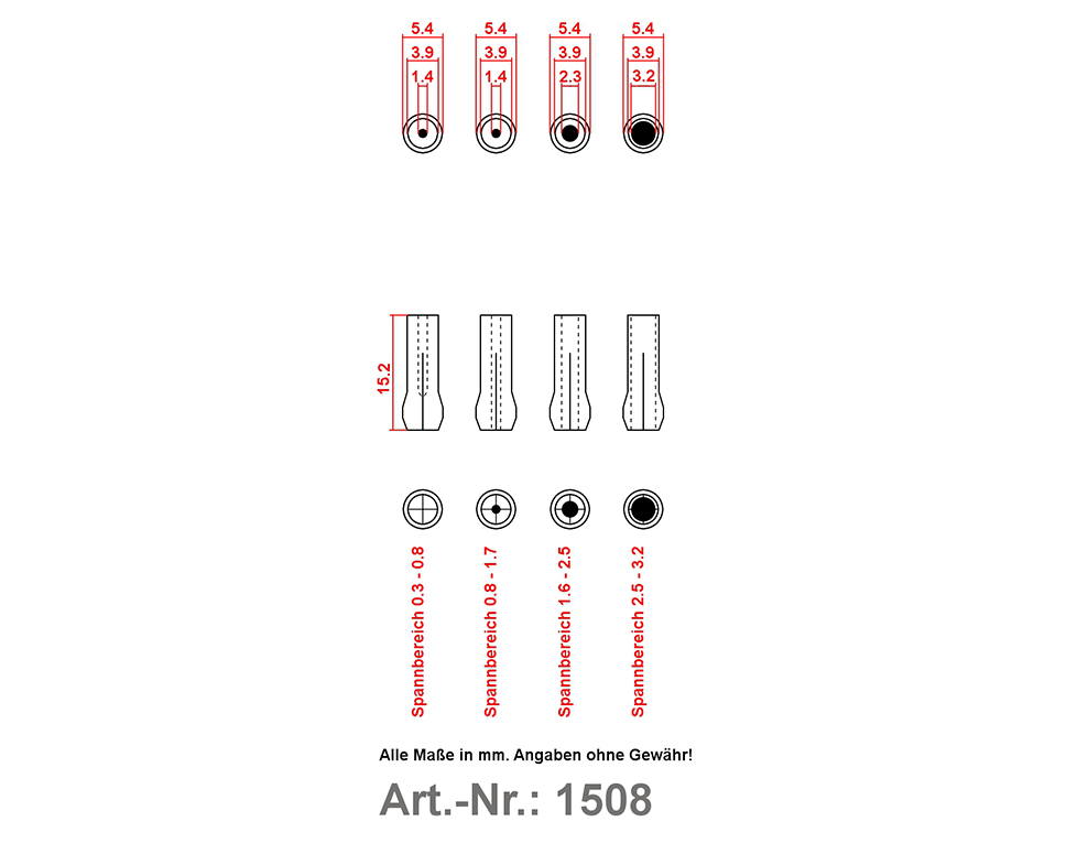 4 SPANNZANGEN für Ø 