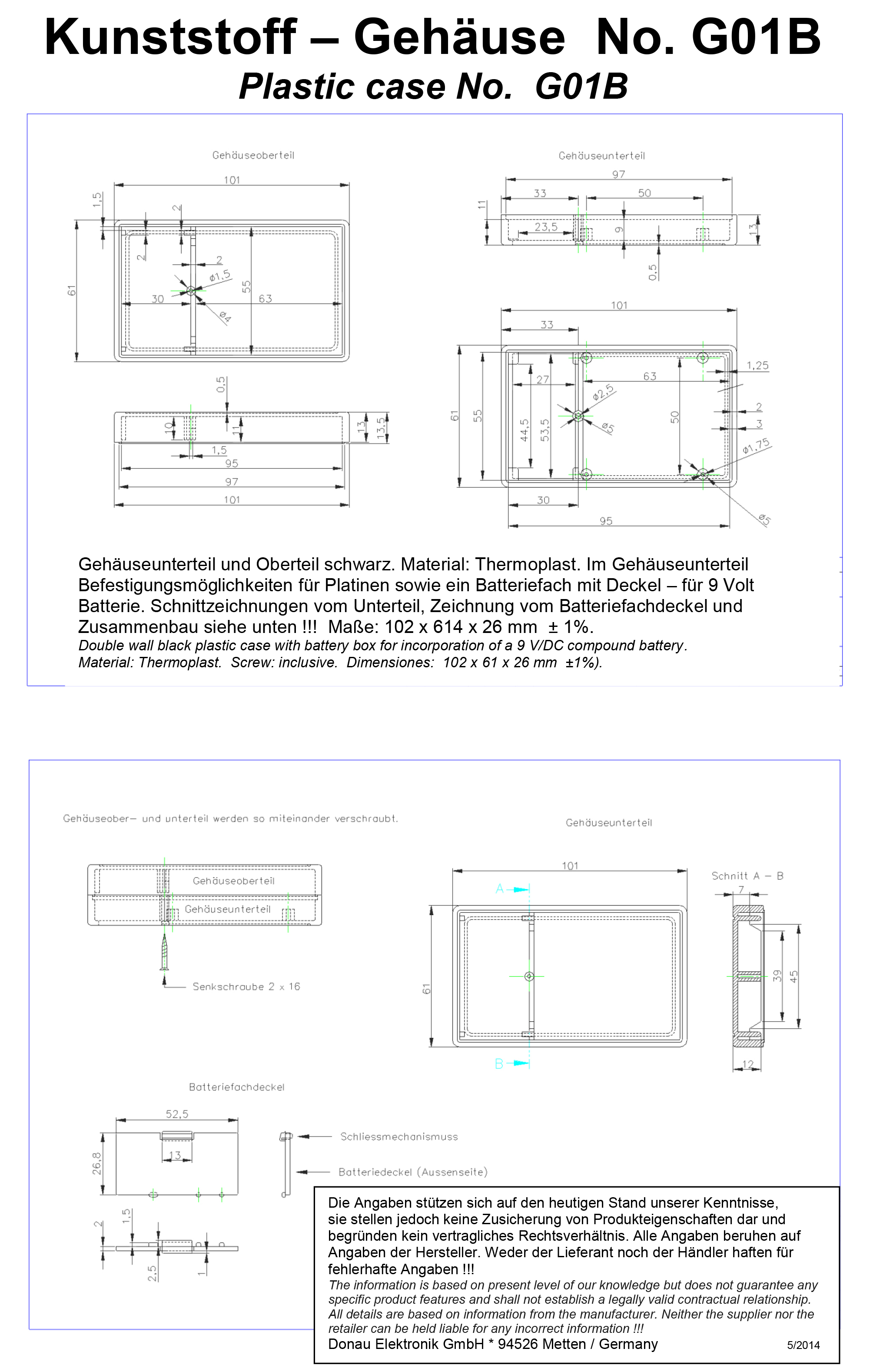 PVC GEHÄUSE m. BATTF